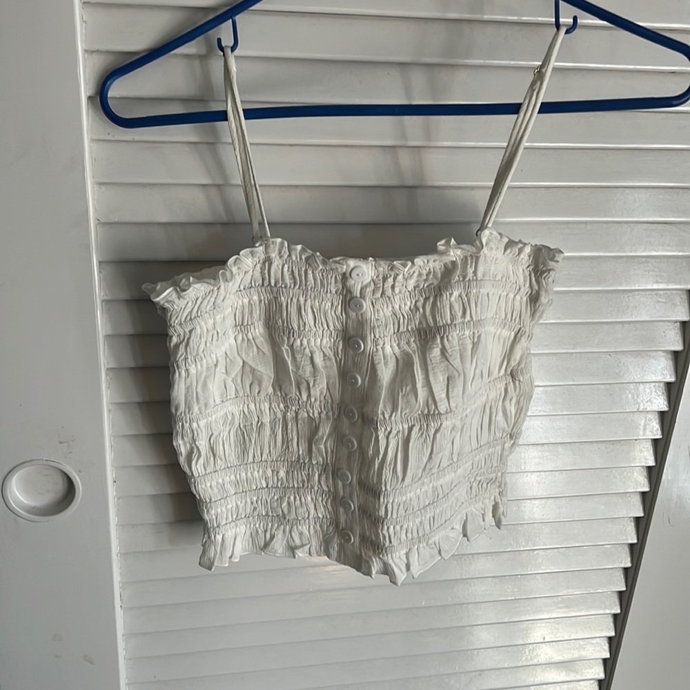 Brand new cute white button down tank